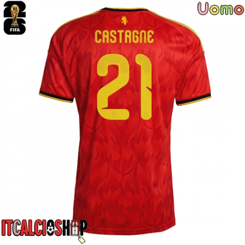 Belgio Timothy Castagne #21 Prima Maglia Mondiali 2026 Manica Corta
